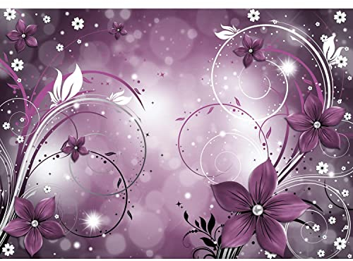 Runa Art Fototapete Blumen Abstrakt Modern Vlies Wohnzimmer Schlafzimmer - Made in Germany - 308 x 220 cm Violett 9205010b