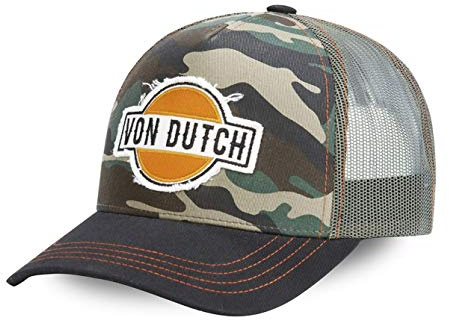 Von Dutch Gorras de Hombre y Mujer, Trucker Camo, Verde CAM
