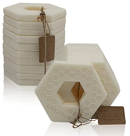 GRAURAUM Nachfüllwachs 20 Platten nachhaltiges Rapswachs praktische Wachsplatten zum Wiederbefüllen von Outdoor-Kerzen und Kerzenfresser