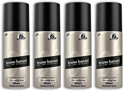 bruno banani Man Deodorant Deo Körper Spray Deospray 4 x 150 ml