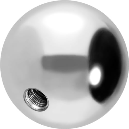 PIERCINGLINE Boule à visser universelle avec filetage intérieur en acier chirurgical 316L - Embouts de rechange - Couleur et taille au choix