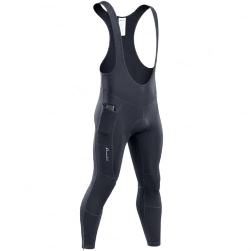 Przewalski Pantaloni da Ciclismo da Uomo, Imbottiti, 4D, Foderati in Pile, Termici, Leggings da Ciclismo