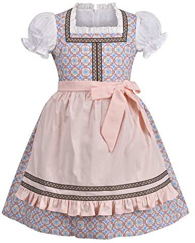 Sunny Fashion Girl Dress Pink German Dirndl Oktoberfest Beer Outfit Bavarian Festival Size 14