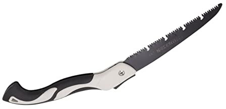 Scie à élaguer à Main, Lame de 10 Pouces, Manche en Silicone, Lame en Acier au manganèse, Triple Coupe, scie à Main Pliante incisive pour Le Jardinage et la Coupe de Branches