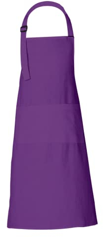 RAJRANG Purple Cotton Cooking Apron for Men & Women – 35x27 Inch Adjustable Neck Apron with 3 Pockets - Unisex design suitable for home cooks, chefs, and BBQ