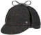 LIERYS Deerstalker Check Cap - Klassische Jagdmütze - Wollcap mit Ohrenklappen für Herren - Made in Germany - Herbst/Winter schwarz-grau 59 cm