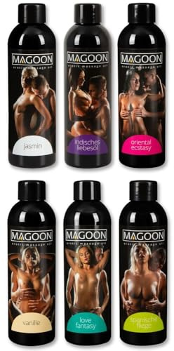Magoon paket med 6 Massageolja set, Transparent, 6 x 200 ml