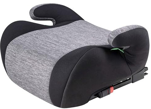 WALSER Kinder Sitzerhöhung Auto ISOFIX, bequemer Kindersitz Auto 125-150 cm leicht waschbar, Kindersitzerhöhung Auto Raffi neueste Norm ECE R 129, Sitzerhöhung Auto Kindersitz grau/schwarz