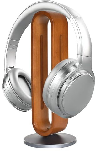 NO Soporte para Auriculares de Madera, Soporte Universal para Auriculares, Headset Stand, Soporte Auriculares Gaming Antideslizante, Base Universal, para el Hogar, la Oficina, el Estudio (24 cm)