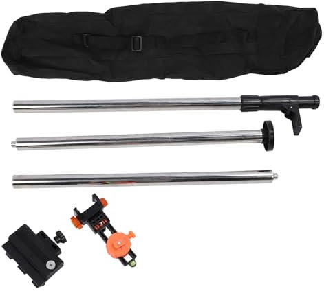 Kuuleyn Adjustable Aluminum Alloy Mounting Pole for Level Telescoping Rod 7.87ft 2.4m with 6mm and 15.2mm Interface for Contractors Engineers Surveyors Professional