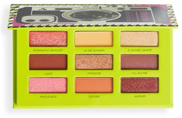 Revolution X Emily In Paris Camera Queen - Palette di ombretti glamour ispirati alla città, 9 tonalità adatte ai viaggi