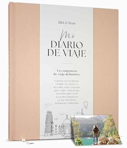 Diario de Viaje & Cuaderno de Aventuras – Scrapbook para Hasta 16 Viajes (Crema)