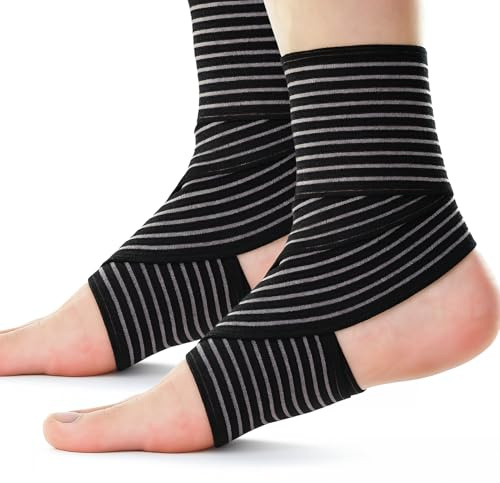 DmDoyy Chevillère Entorse Et Maintien, Chevillère De Maintien Renforcée, Attelle Cheville Avec Sangle Pour Soulagement, Pour Homme Et Femme Pied Droit Ou Gauche, 2 Pièces, Noir