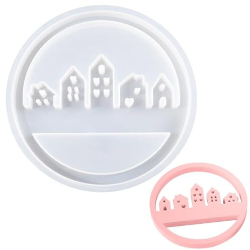 ZORVUJI Moule silicone pour moulage de maisons en plâtre pour décoration DIY maisons éclairées avec socle pour Noël Avent