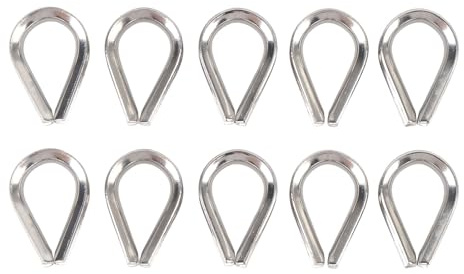 DRAHTSEILKAUSCH AUS EDELSTAHL 316, HEAVY DUTY-TAKELUNGSKAUSCH FÜR INDUSTRIELLE SCHATTENSTRUKTUREN IN DER SCHIFFFAHRT, 10-TEILIGES PACK