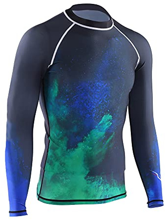 Traje de neopreno de buceo Chaqueta transpirable de secado rápido con protección UV Manga larga para hombre Natación Buceo Surf (S)