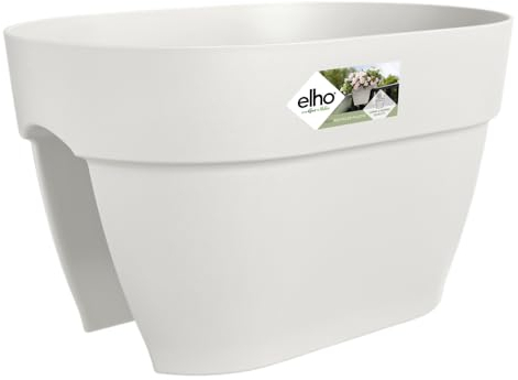 Elho Vibia Campana Flower Bridge 40 - Fioriera per Balcone esterno - Ø 39.0 x H 22.0 cm - Bianco/Silky White