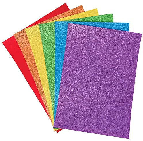 Baker Ross FC738 Carta A4 Colori Arcobaleno con glitter - Set di 20, Carta pastello per bambini