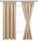 DWCN Vorhänge Blickdicht Gardine Verdunkelungsvorhang Gardinen mit kräuselband 2 set H183 x B167cm, Schlafzimmer Gardinen für Schienensystem mit Vorhang-Krawatten, Wärmeisolierend Thermovorhang, Beige