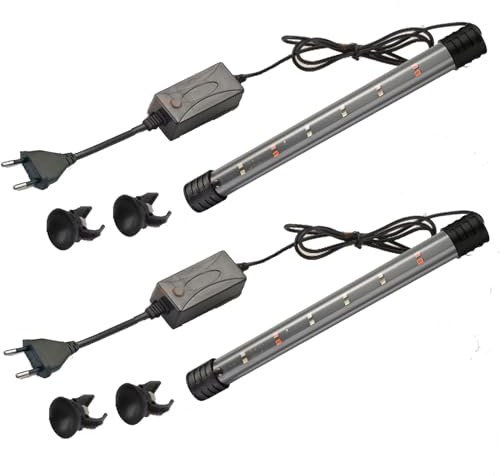 LED 15 cm für Fisch Tank Aquarium Leuchte Wasserdicht Aquarium Beleuchtung,mit 2-Reihen Perlen 7 Farben Auto On Off， Aquarium LED Beleuchtung，Beleuchtung - Aquarien Lampe (2)