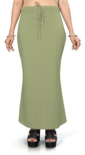 Yashika Present lycra-sari formkläder underkjol för kvinnor||Rak passform underkjol sari siluettform kläder klänning för sarin|| AZ-YS-OG-Shaper-P, Pista, S