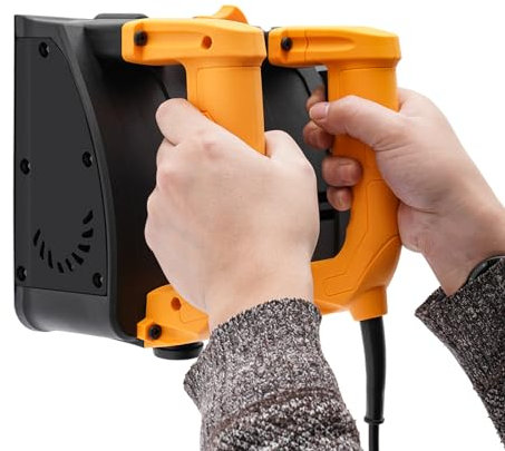HuKaiL Elektrisk vägghyvelmaskin, 1 200 W, 220 V, 4 000 RMP Power handhyvelmaskin med 1–4 mm justerbar och 15 cm fräsbredd, bärbar elhyvel med kabel och dammutsugning för väggrenovering