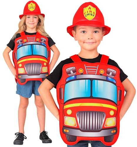 W WIDMANN MILANO Party Fashion - conjunto de disfraz infantil para trabajo, top y gorro, fiesta de disfraces, disfraces de carnaval para niños