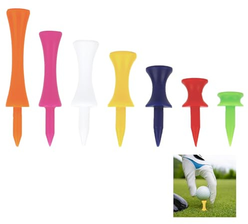 Tee Golf Plastica Tee,70PCS Colore Misto Tee Da Golf Ultra Resistenti E Stabili,Dell'altezza Adatto per Allenamento Di Golf,Strumenti Da Allenamento Accessori per Il Campo Da Golf Taglia Unica
