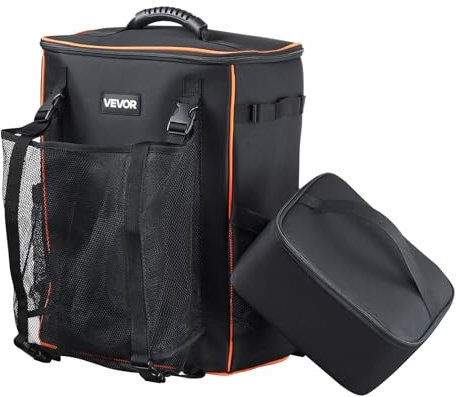 VEVOR Sac à Dos de Soudage pour Outils et Casque, Capacité de 33 L, en Polyester 600D, avec Sac Isotherme Rangement Polyvalent pour Équipement de Soudage, Soudeur, Camping, Randonnée, 36x21x47,5 cm