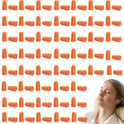 100 PCS Ohrstöpsel zum Schlafen, Ohrenstöpsel für die Nacht, Gehörschutzstöpsel für Partys, Events und Freizeit (50 Paare Orange) Geräuschdämmung
