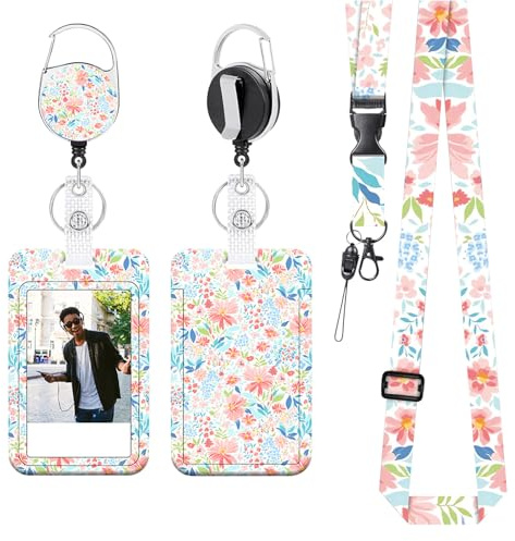 FOSDICK Porta Tarjetas Identificativas, Funda Tarjeta Identificación, Lanyard Enfermera, Tarjetero Colgante, Porta Tarjetas Colgante, para Mujeres, Profesores, Enfermeras, Doctor, Estudiante