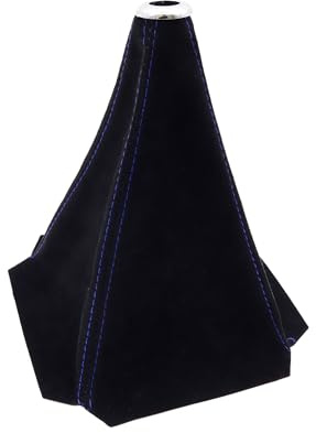 Xibao Tapa Perilla del Cambio Marchas Protector,Funda de Cuero PU para Pomo de Palanca de Cambios,Para la Mayoría de las Modificaciones de la Caja de Cambios Manual y Automática (Negro&Azul)