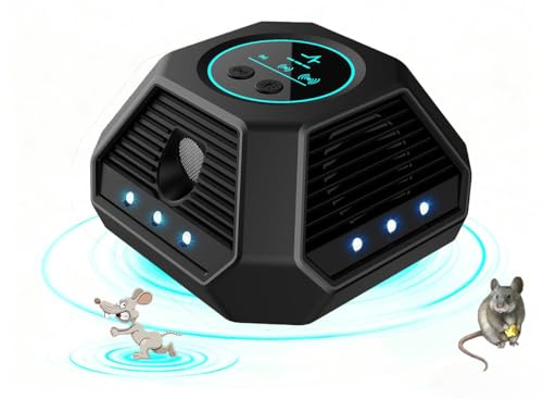 YOUKK 360°ultrasónico repelente topos,Repelente portátil de roedores por,Arañas y Murcielagos Efectivo Repelente,para Casa,Garaje,Desván,Jardín.