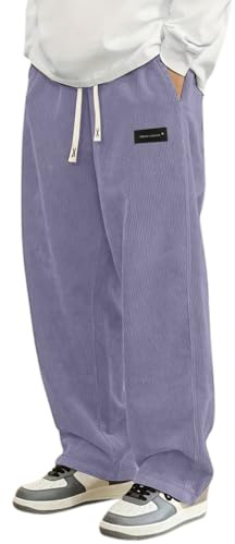 Bekväma byxor, herr, säckig joggingbyxor, Corduroy, sweatpants, motorcykelbyxor, vida ben, sportbyxor, elastisk midja, fritidsbyxor, långa med fickor, sweatbyxor, # 18, 3XL