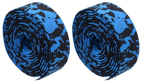HOODANCOS Set Nastro Manubrio Bici Antiscivolo Traspirante, Fascia Copertura Manubrio Resistente Nero e Blu, Impugnature Assorbenti per Ciclismo su Strada, Accessori Ciclismo Sicurezza