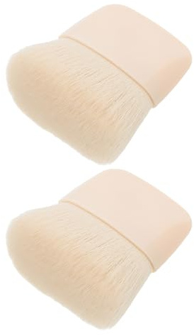PENIKOKO 2 St Kompakt Puderborste med Platt Borsthår Mjuka Mini Sminkborstar för Puder och Resestorlek och Portabel Makeupborste för Jämn Applicering och Känslig