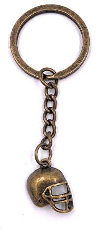 H-Customs Football Helm Sport Schlüsselanhänger Anhänger Bronze aus Metall