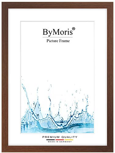ByMoris Cornice per foto personalizzata 20 x 30 cm in marrone Wengé con vetro acrilico antiriflesso, poster puzzle ritratto cornici in legno