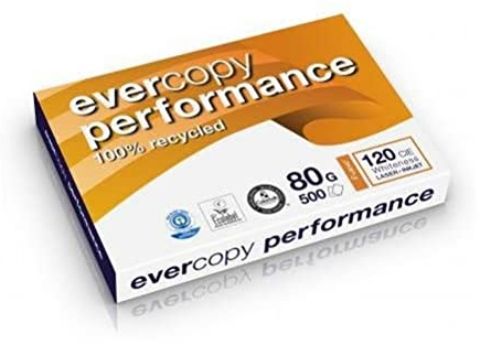 Clairefontaine 50069C - Ries Druckerpapier / Kopierpapier Evercopy Performance, Recycling Papier, DIN A3, 80g, 5 00 Blatt, Weiß, 1 Ries