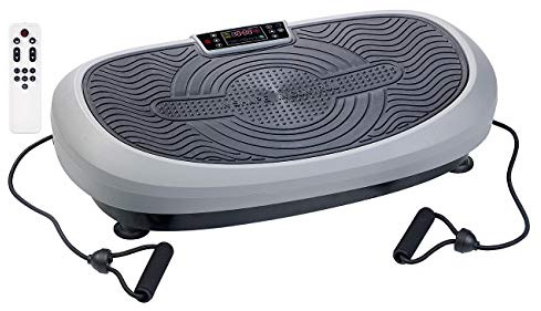 Newgen Medicals Vibrationstrainer: 7in1-Curved-Vibrationsplatte mit Oszillation & Expander, bis 120 kg (Massageplatte, Vibrationsgerät, 3D)