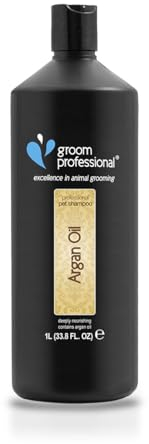 GROOM PROFESSIONAL Argan Oil Hundeshampoo Sensitiv - Revitalisierendes Shampoo für Hunde - Hundeshampoo für Trockene & Juckende Haut - Perfekt für Trockenes & Beschädigtes Fell, 1 Liter
