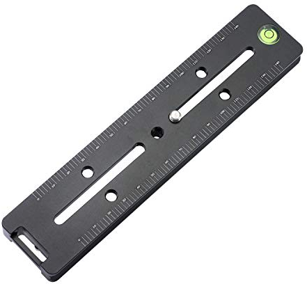 180MM Quick Release Plate with Double Arca Dovetails Precision Rail with Bubble Level & Precision Decimal Scale Double Macro Rail