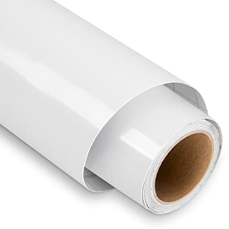 White Permanent Vinyl for Cricut - 12 x 5FT White Permanent Vinyl Roll, Outdoor Self Adhesive Vinyl Roll for Decor Sticker, Party Decoration