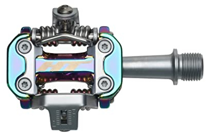 HT Components, M2 Leopard M, Pedals, Body: Aluminum, Spindle: Cr-Mo, 9/16'', Oil Slick, Pair