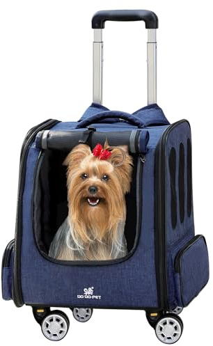 MR.BLACAT Katzenrucksack mit Rollen - Haustier Rucksack mit Rollen für kleine Hunde und Katzen - Katzenrucksack Trolley -Hunderucksack mit Rollen für Kleine Hunde Chihuahua Rehpinscher Zwergdackel