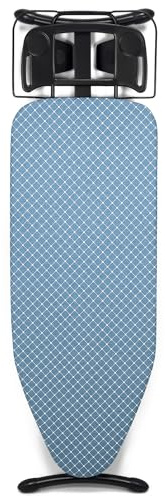Duwee Extra Wide Large Ironing Board, Deluxe Ironing Board with Steam Iron Rest, Heat Resistant Cover and Thicken Felt Pad, Heavy Sturdy Legs, 117 x 43 cm, Blue Plaid