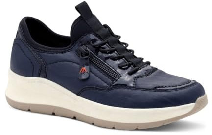 Jana Damen Sneaker flach mit Chunky-Sohle Vegan, Blau (Navy), 41 EU