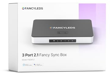 New RGBW 3 HDMI 2.1 Fancy Sync Box Streaming Media Syncing Device with 3 HDMI Ports, 4K 120Hz, HDR, and Movie Support (for 70 to 95 TVs)