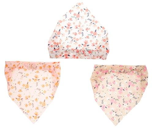 OATIPHO Bandeaux Élastiques Texture Souple et Respirante pour Cheveux Lot de 3 en Tissu Triangulaire Foulards Fleuris pour Femmes et Filles Lors de Fêtes Costumées
