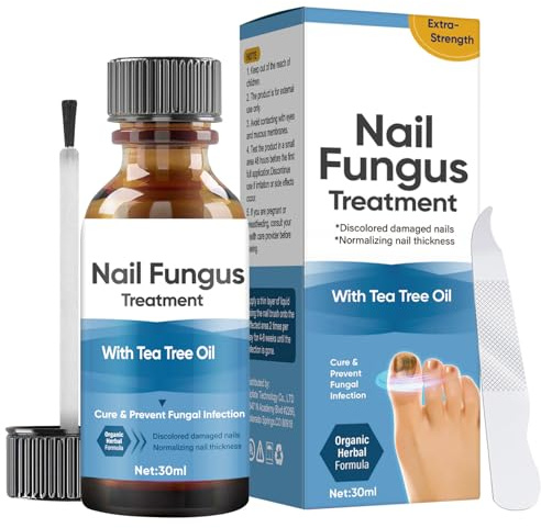 Fungal Nail Treatment, Extra Strength Nail Fungus Treatment with Tea Tree Oil, Fungal Toenail Solution with File, Repairs and Renew Damaged, Broken, Cracked & Discolored Nails